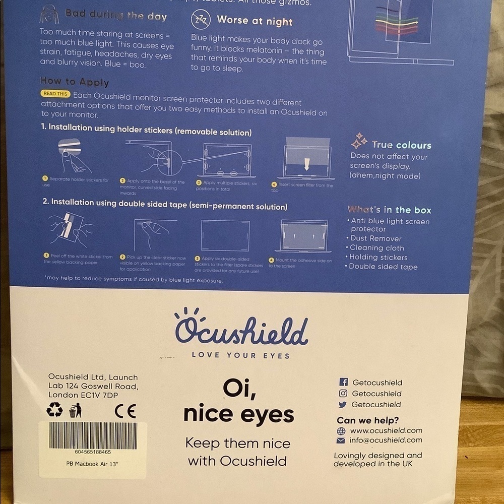 Ocushield Anti Blue Light Screen Protector With Privacy Filter For MacBook Air13 - Picture 6 of 8